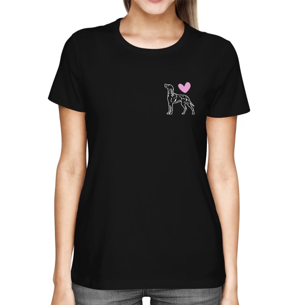 Dalmatiner - Silhouette mit Herz - Damen T-Shirt