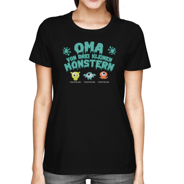 Oma von kleinen Monstern - personalisiertes Damen T-Shirt