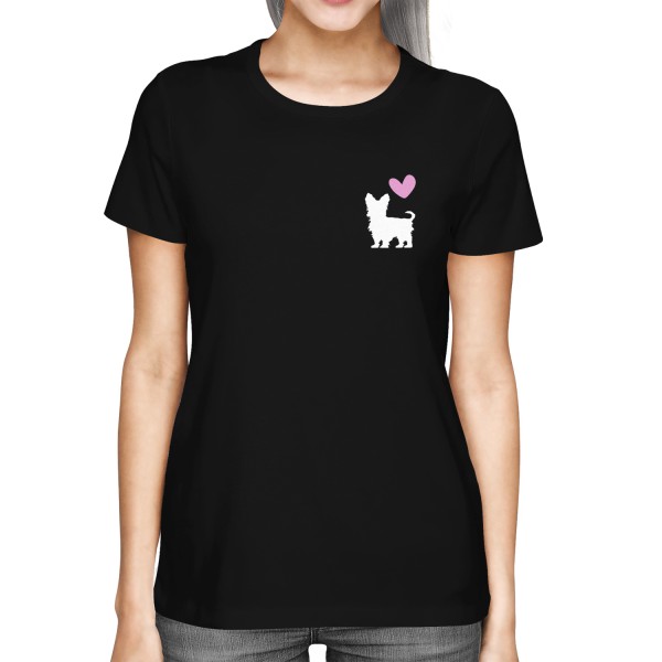 Yorkshire Terrier - Silhouette mit Herz - Damen T-Shirt