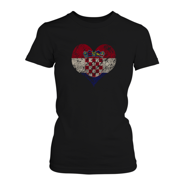 Herz Flagge Kroatien - I Love Croatia - Damen T-Shirt