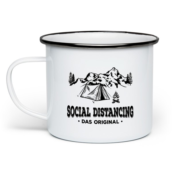 Social Distancing - Campen - Emaille-Tasse