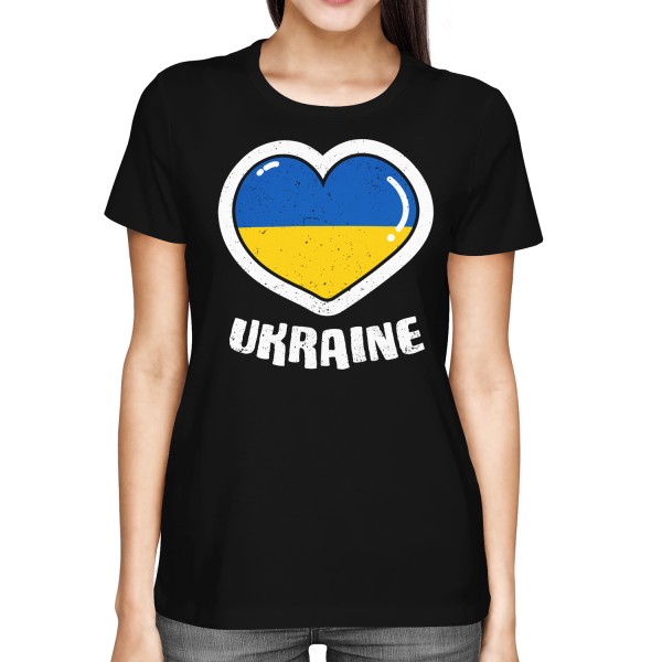 Ukraine Comic Heart - Damen T-Shirt