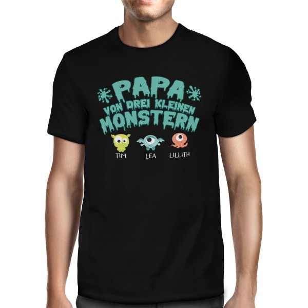 Papa von kleinen Monstern - personalisiertes Herren T-Shirt