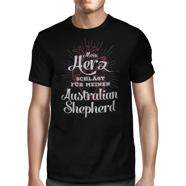 Mein Herz schlägt für meinen Australian Shepherd - Herren T-Shirt