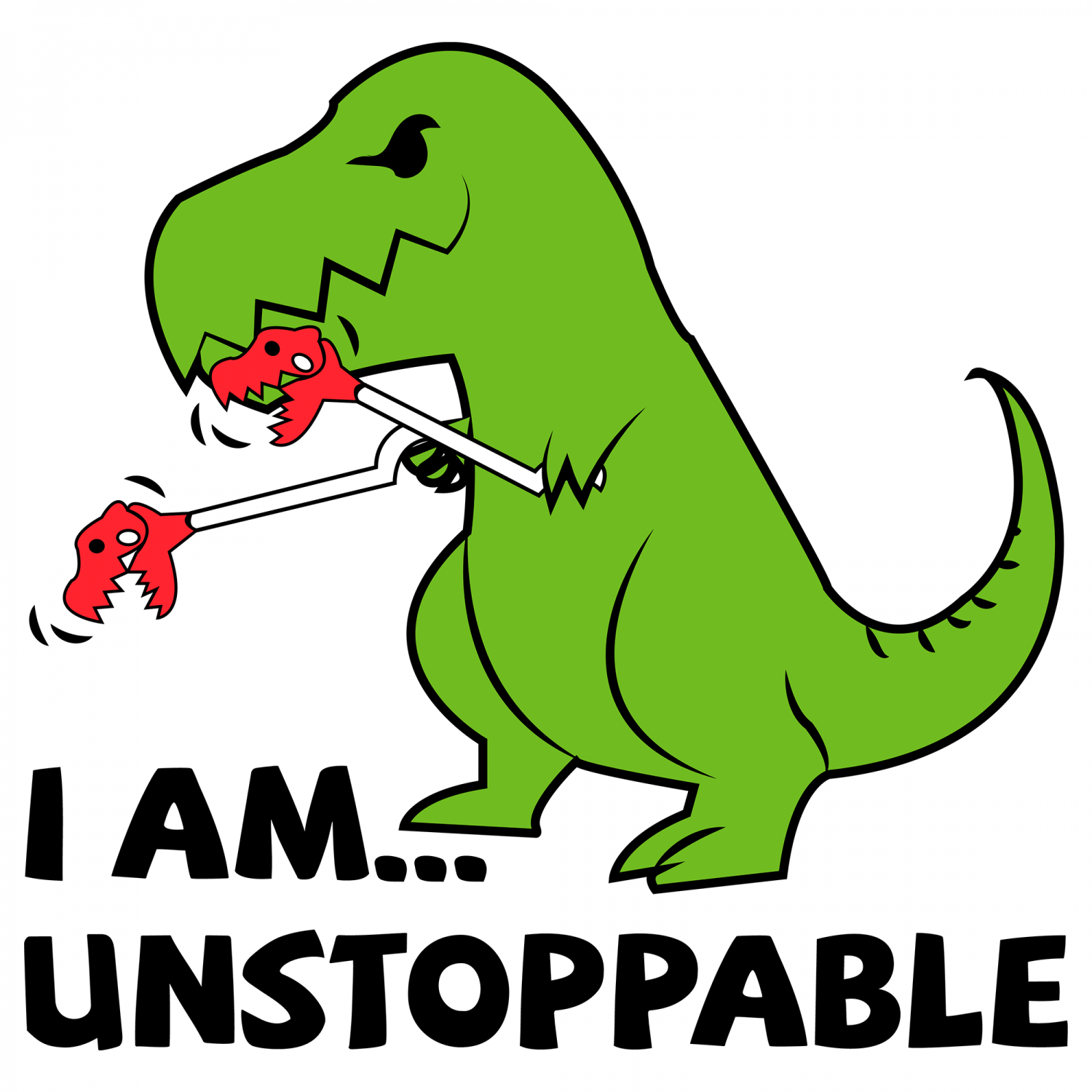 I Am Unstoppable Kissen 40x40 cm Spruch Geschenk Idee T-Rex Dinosaurier Lus...