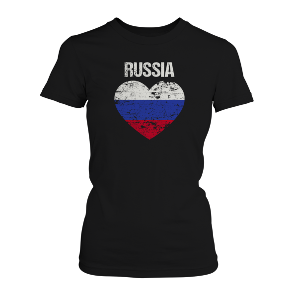 Russia Flagge in Herzform - Damen T-Shirt