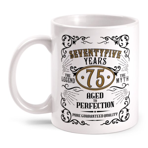 Seventyfive Years Aged To Perfection - 75 Jahre Whiskey Label - Tasse