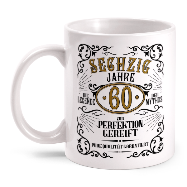 Sechzig Jahre zur Perfektion gereift - 60. Geburtstag Whiskey Label - Tasse
