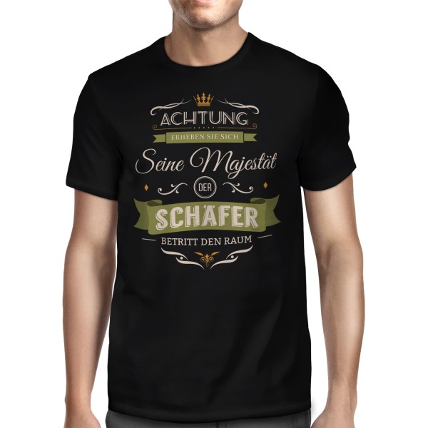Majestät der Schäfer Herren T-Shirt Fun Shirt mit Spruch Motiv Geschenk-Idee