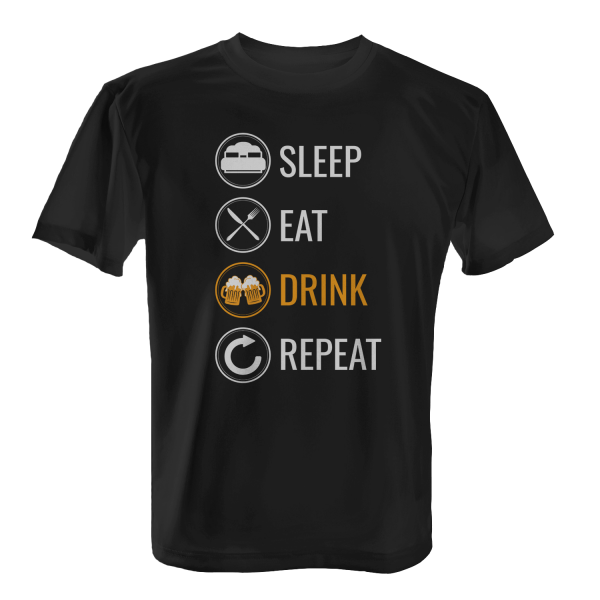 Sleep Eat Drink Repeat - Bier trinken - Herren T-Shirt