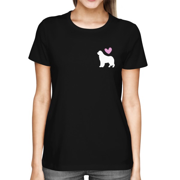 Neufundländer - Silhouette mit Herz - Damen T-Shirt