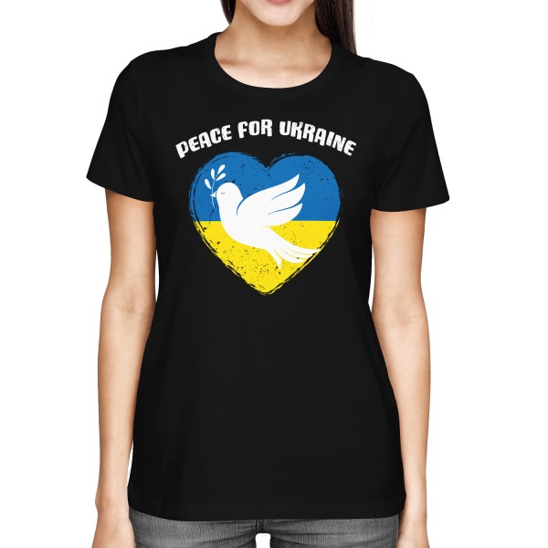 Peace for Ukraine - Herz Taube - Damen T-Shirt