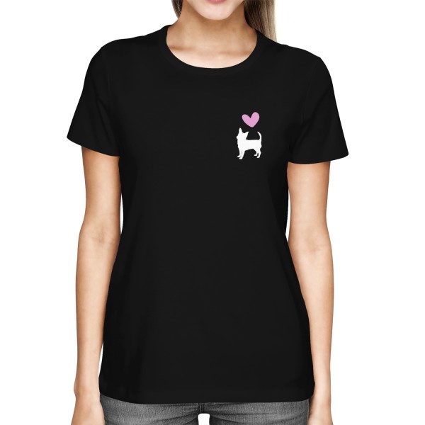 Chihuahua - Silhouette mit Herz - Damen T-Shirt