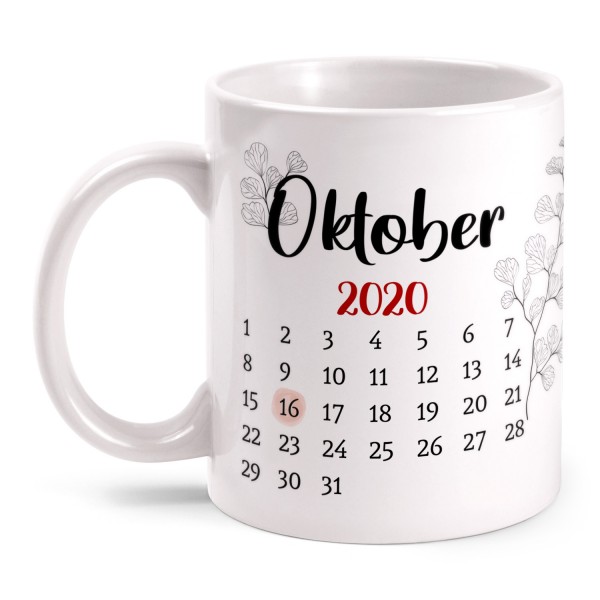 Kalender für Pärchen - personalisierte Tasse