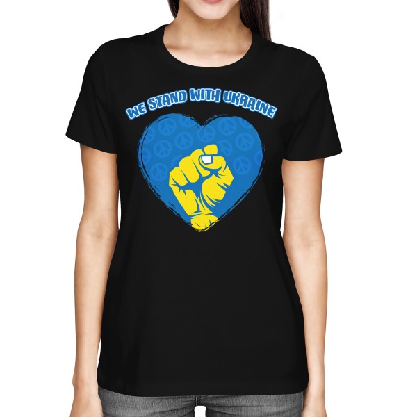 We stand with Ukraine - Peace Heart - Damen T-Shirt