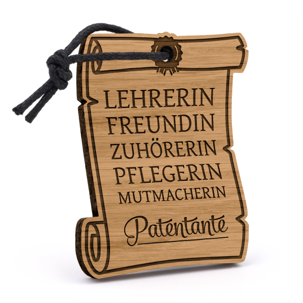 Patentante - Urkunde - Schlüsselanhänger