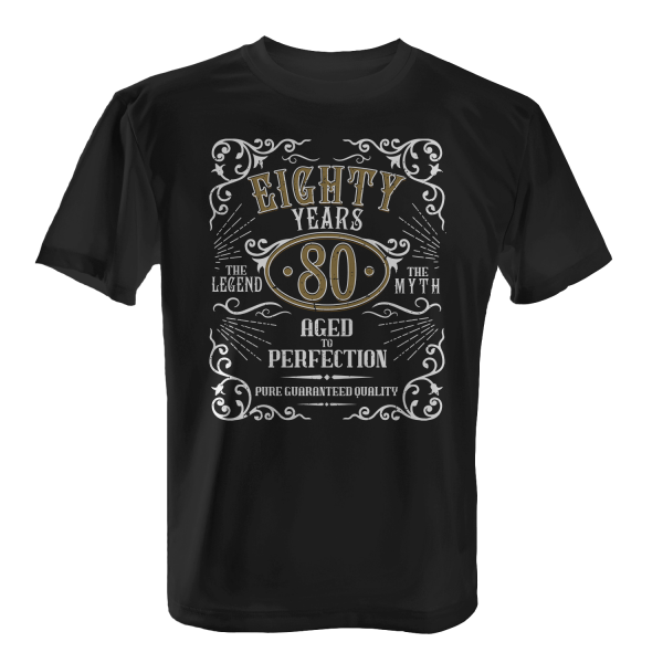 Eighty Years Aged To Perfection - 80 Jahre Whiskey Label - Herren T-Shirt