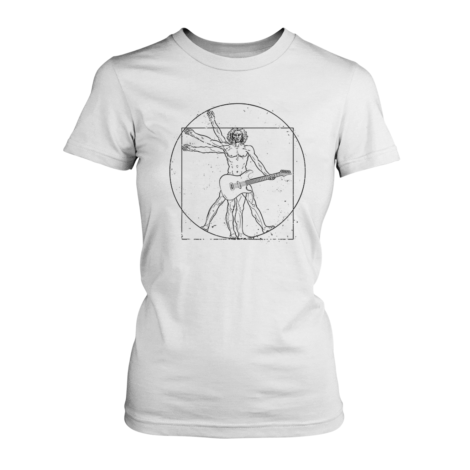 Gitarre Leonardo Da Vinci Gitarrenspieler Tee Musik Geschenk T-Shirt
