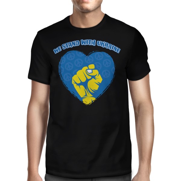 We stand with Ukraine - Peace Heart - Herren T-Shirt