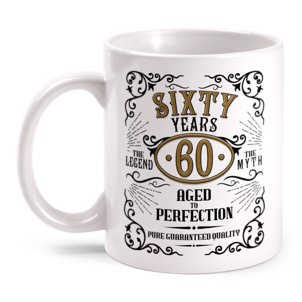 Sixty Years Aged To Perfection - 60 Jahre Whiskey Label - Tasse