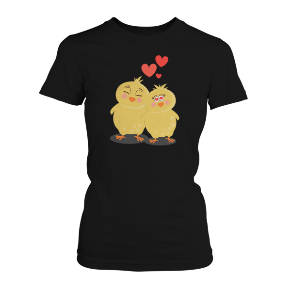 Verliebtes Oster Küken Paar - Damen T-Shirt