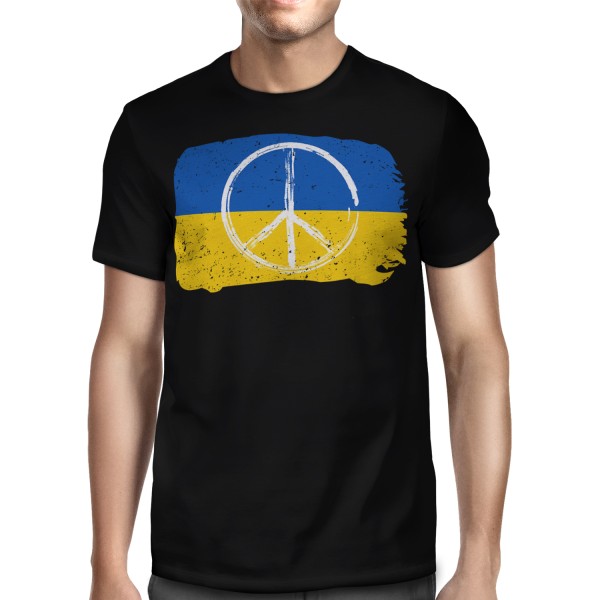 Ukraine Peace Sign Flag - Herren T-Shirt