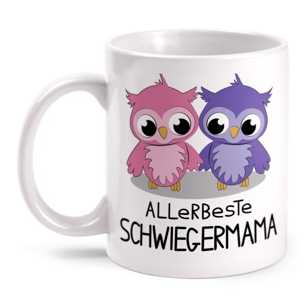 Allerbeste Schwiegermama - Eulen - Tasse
