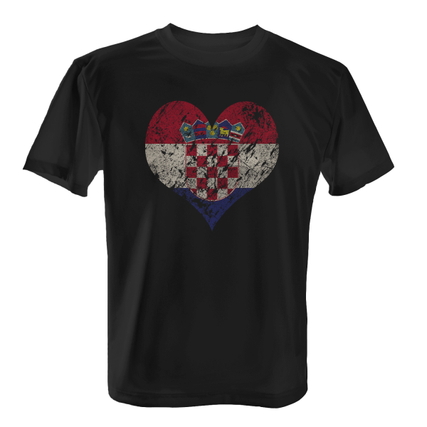 Herz Flagge Kroatien - I Love Croatia - Herren T-Shirt