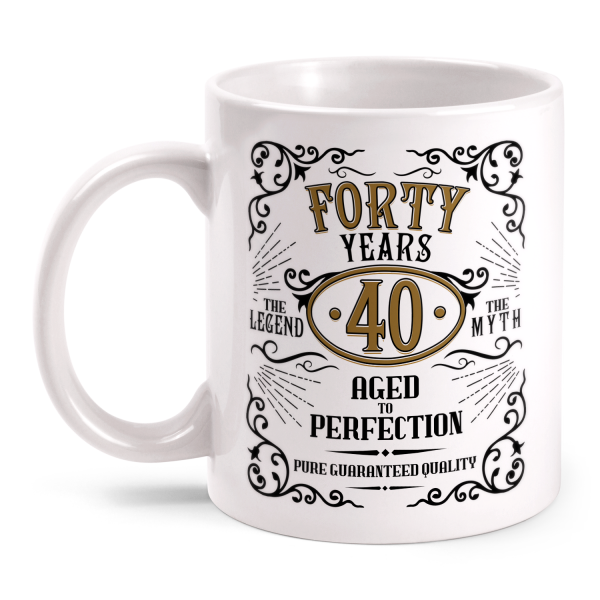 Forty Years Aged To Perfection - 40 Jahre Whiskey Label - Tasse