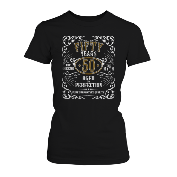 Fifty Years Aged To Perfection - 50 Jahre Whiskey Label - Damen T-Shirt