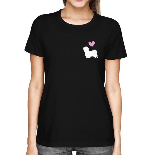 Havaneser - Silhouette mit Herz - Damen T-Shirt