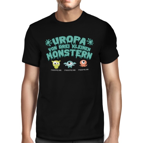 Uropa von kleinen Monstern - personalisiertes Herren T-Shirt
