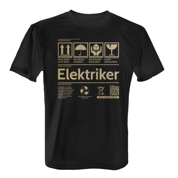 Etikett - Elektriker - Herren T-Shirt
