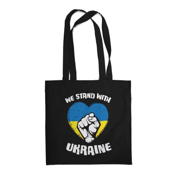 We stand with Ukraine - Fist in Heart - Stoffbeutel