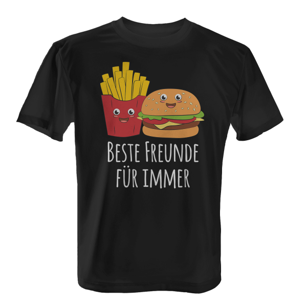 Beste Freunde für immer - Pommes Frittes & Burger - Herren T-Shirt