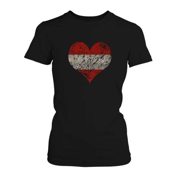 Herz Flagge Österreich - I Love Austria - Damen T-Shirt