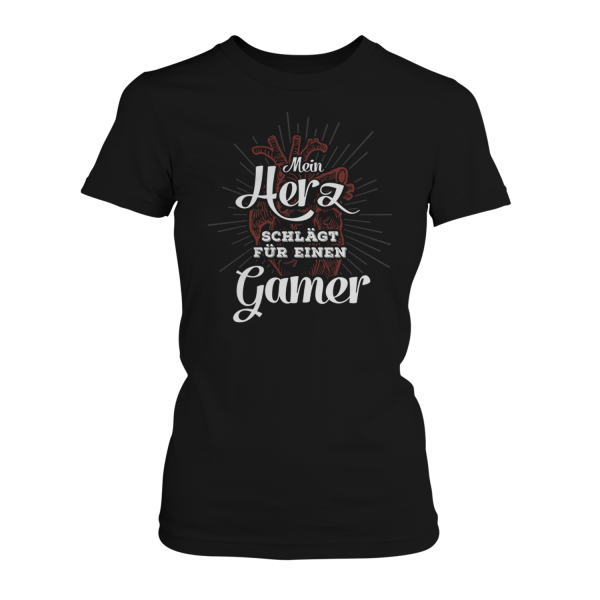 Mein Herz schlägt für einen Gamer - Damen T-Shirt