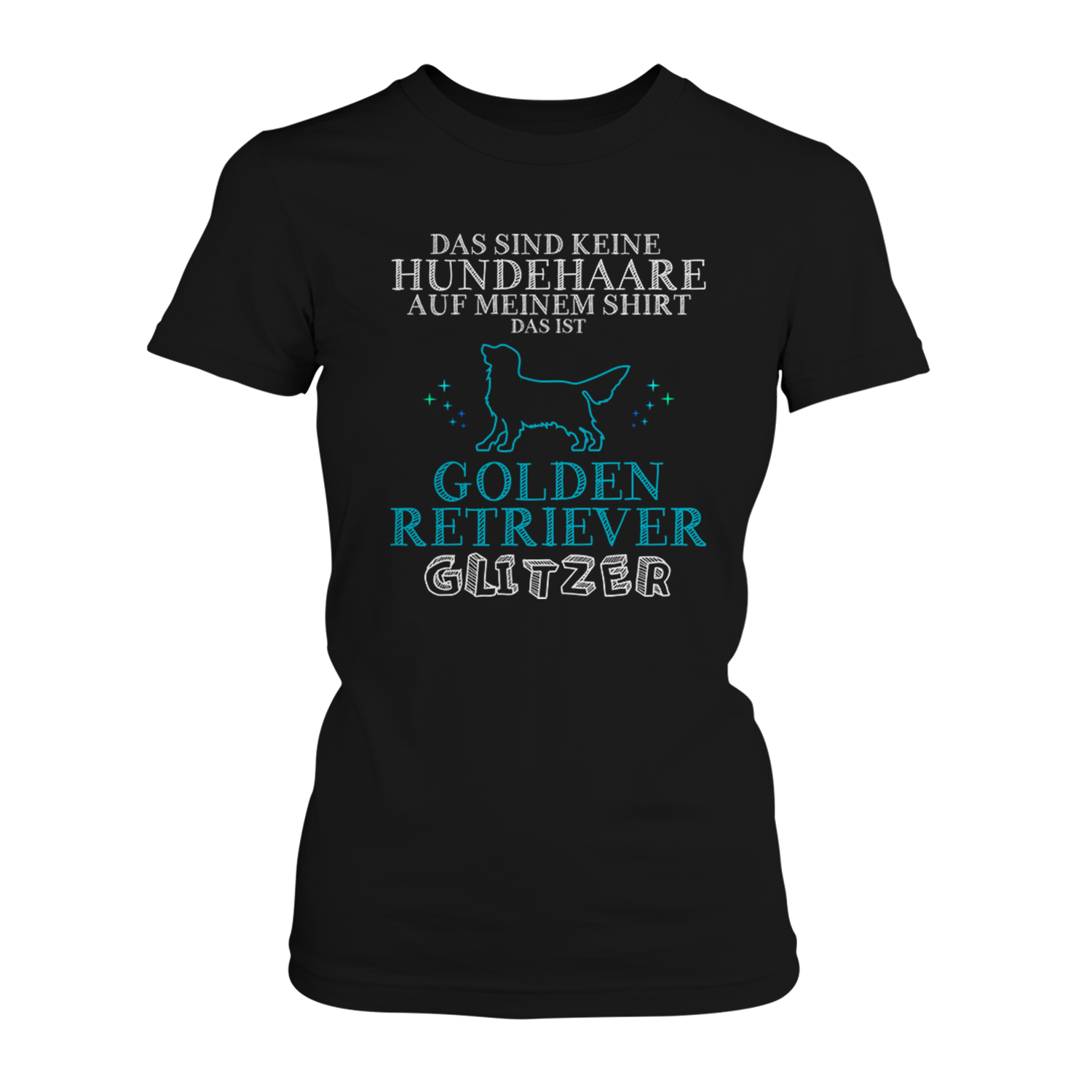 Golden Retriever Glitzer Damen T-Shirt Spruch Geschenk Idee Rasse Hunde Besitzer