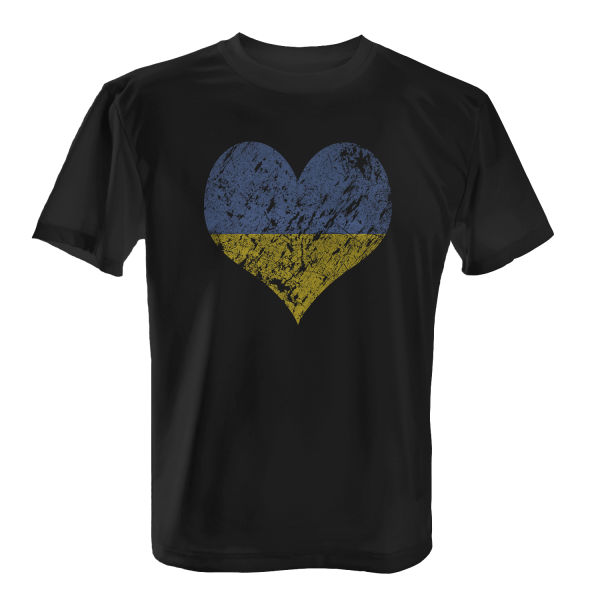 Herz Flagge - I Love Ukraine - Herren T-Shirt