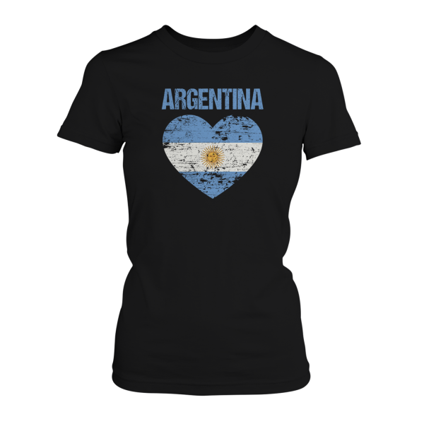 Argentina Flagge in Herzform - Damen T-Shirt