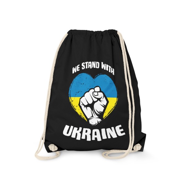 We stand with Ukraine - Fist in Heart - Turnbeutel