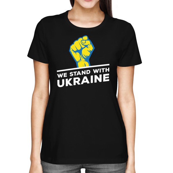 We stand with Ukraine - Fist - Damen T-Shirt