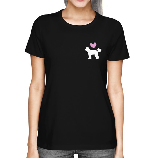 Pudel - Silhouette mit Herz - Damen T-Shirt