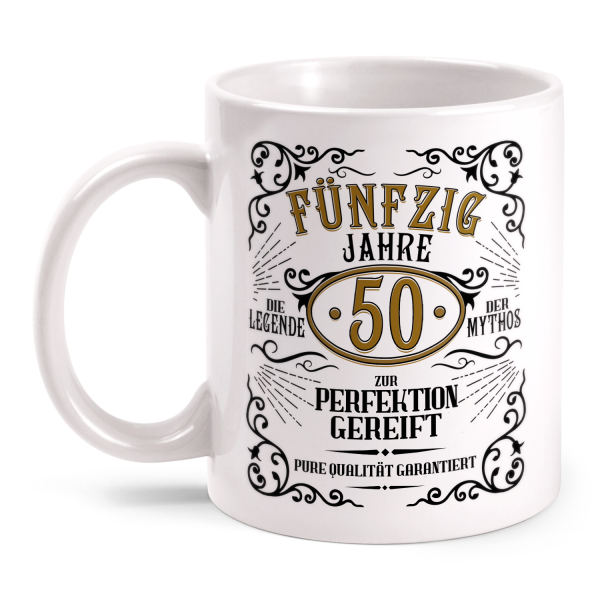 Fünfzig Jahre zur Perfektion gereift - 50. Geburtstag Whiskey Label - Tasse
